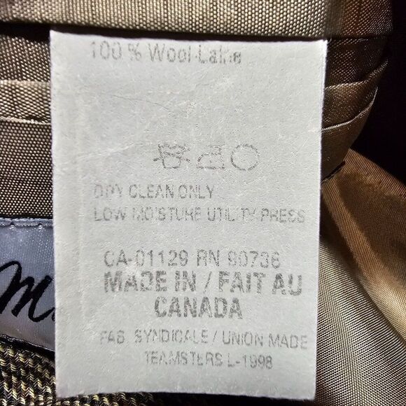 Lauren Ralph Lauren Mens 43L Tan Brown Houndstooth Wool Two Button Blazer - Picture 12 of 12